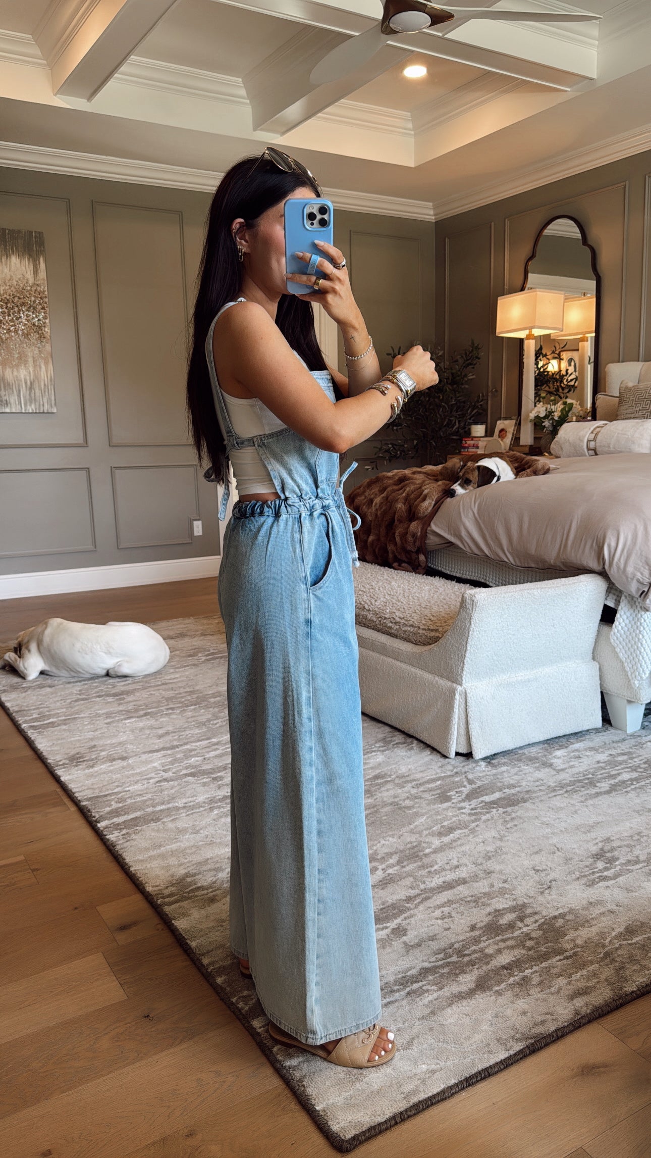 Bev: Wideleg Denim Overalls