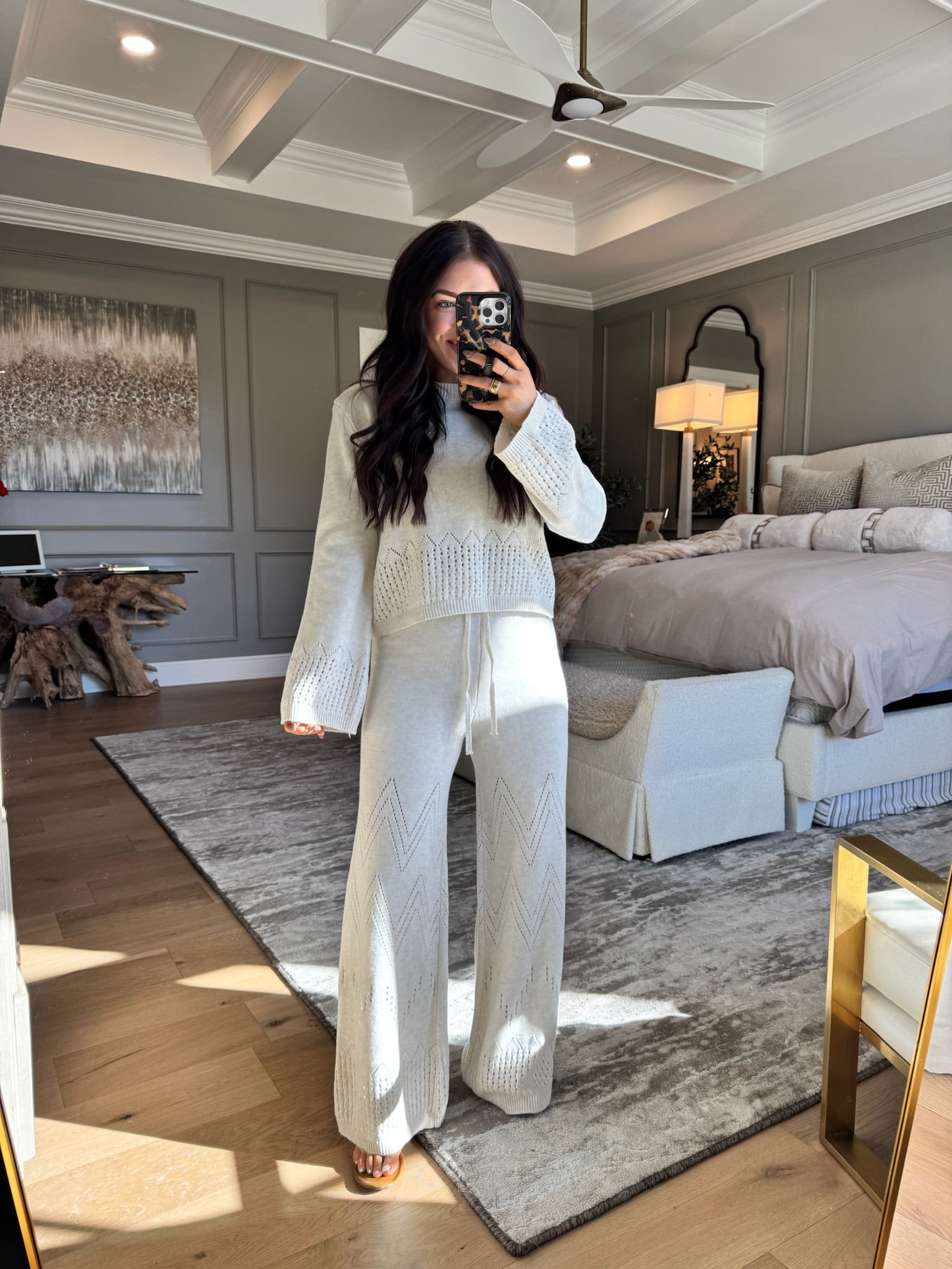 Crista: Knitted Top with Crochet Border Set
