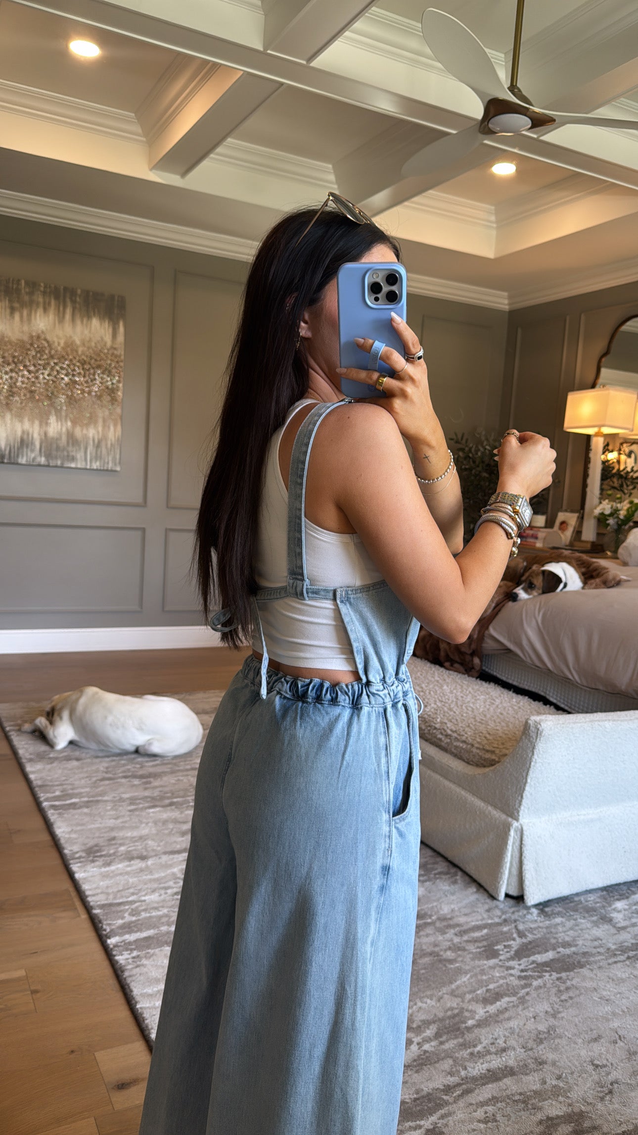 Bev: Wideleg Denim Overalls