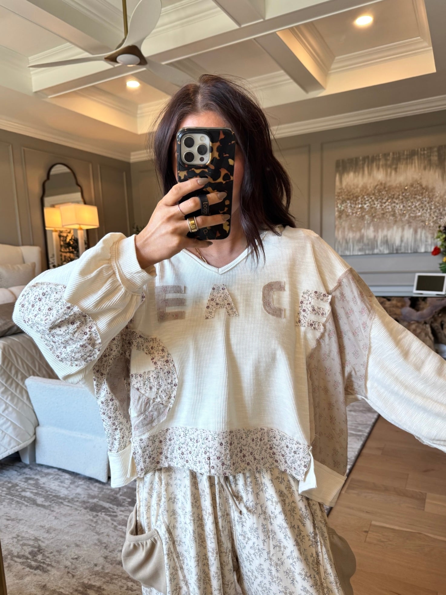 We Come In Peace: Long Sleeve Ribbed Top