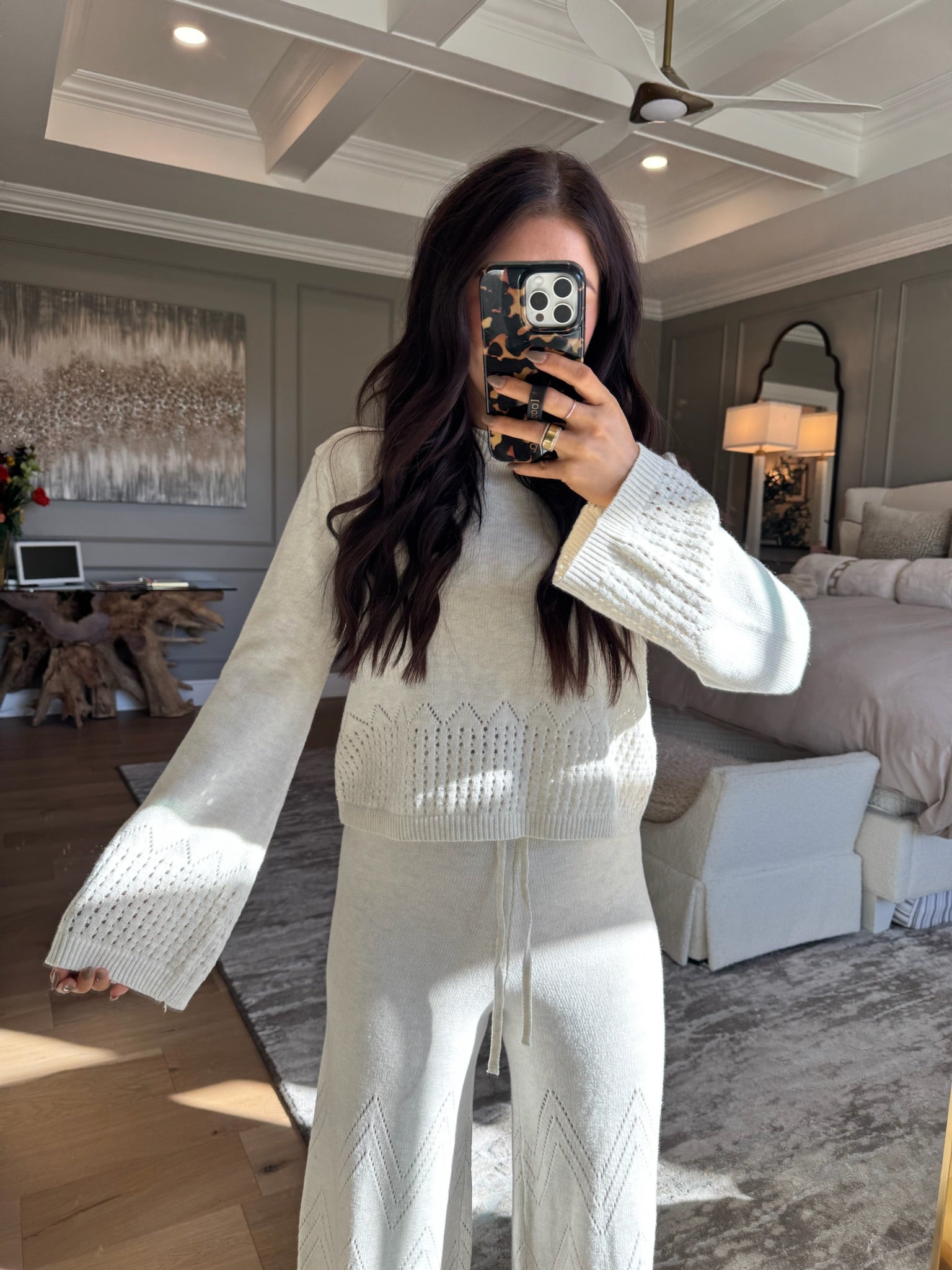 Crista: Knitted Top with Crochet Border Set