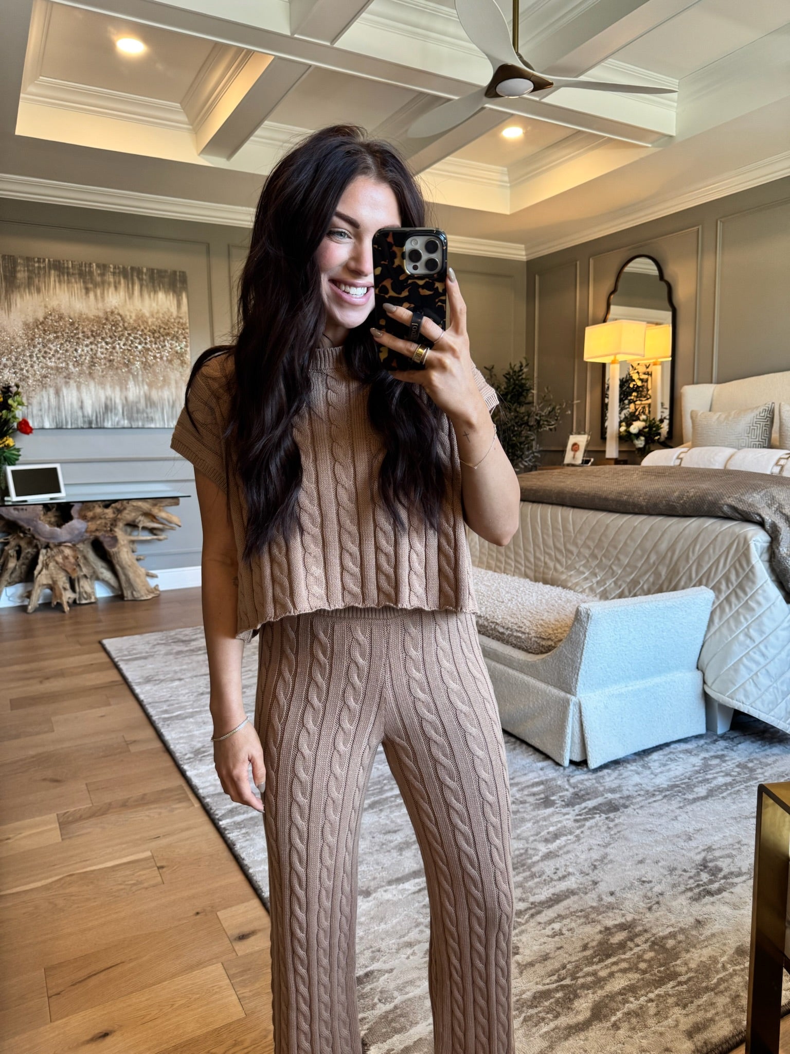 Cara: Cable Knit Sweater Set