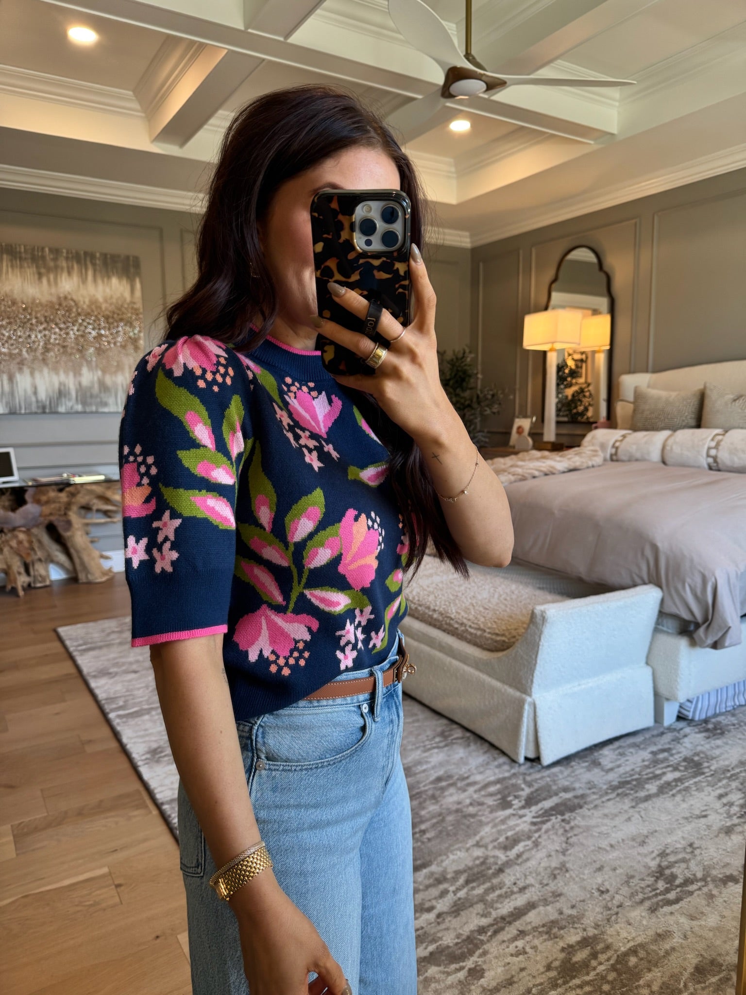 Mercy: Textured Floral Top