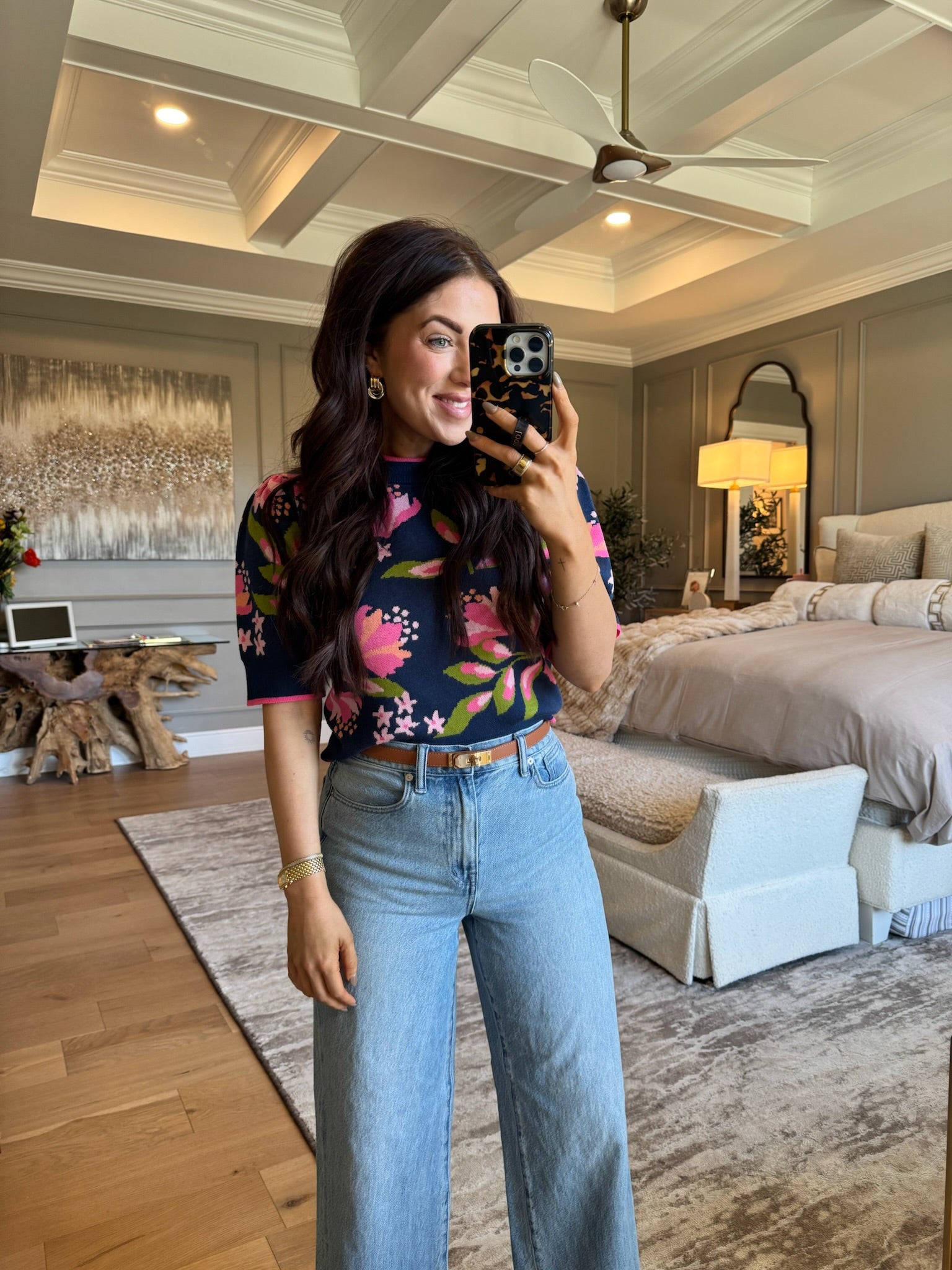 Mercy: Textured Floral Top