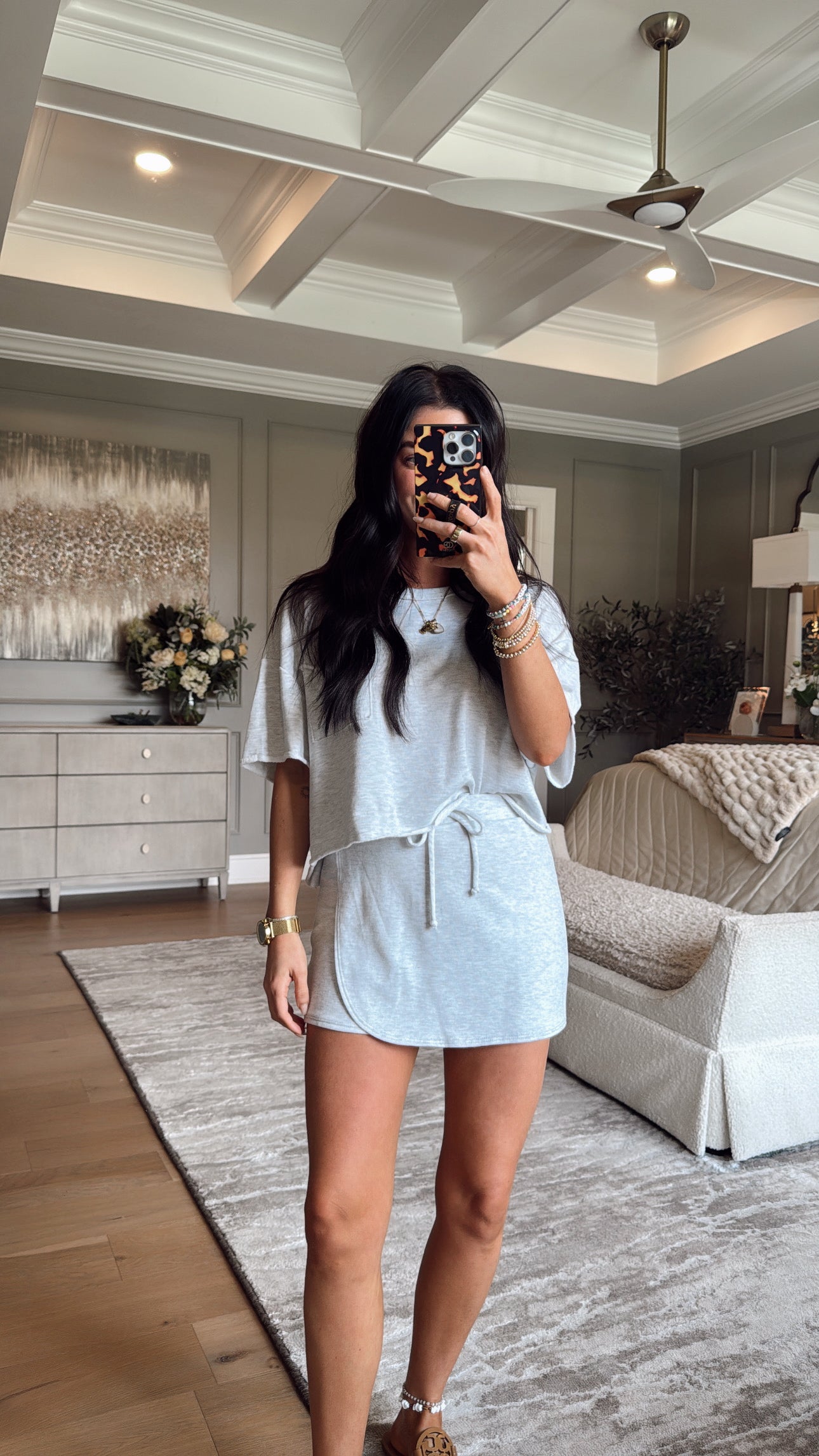 Lori: Cropped Tee & Front Tie Skort Set