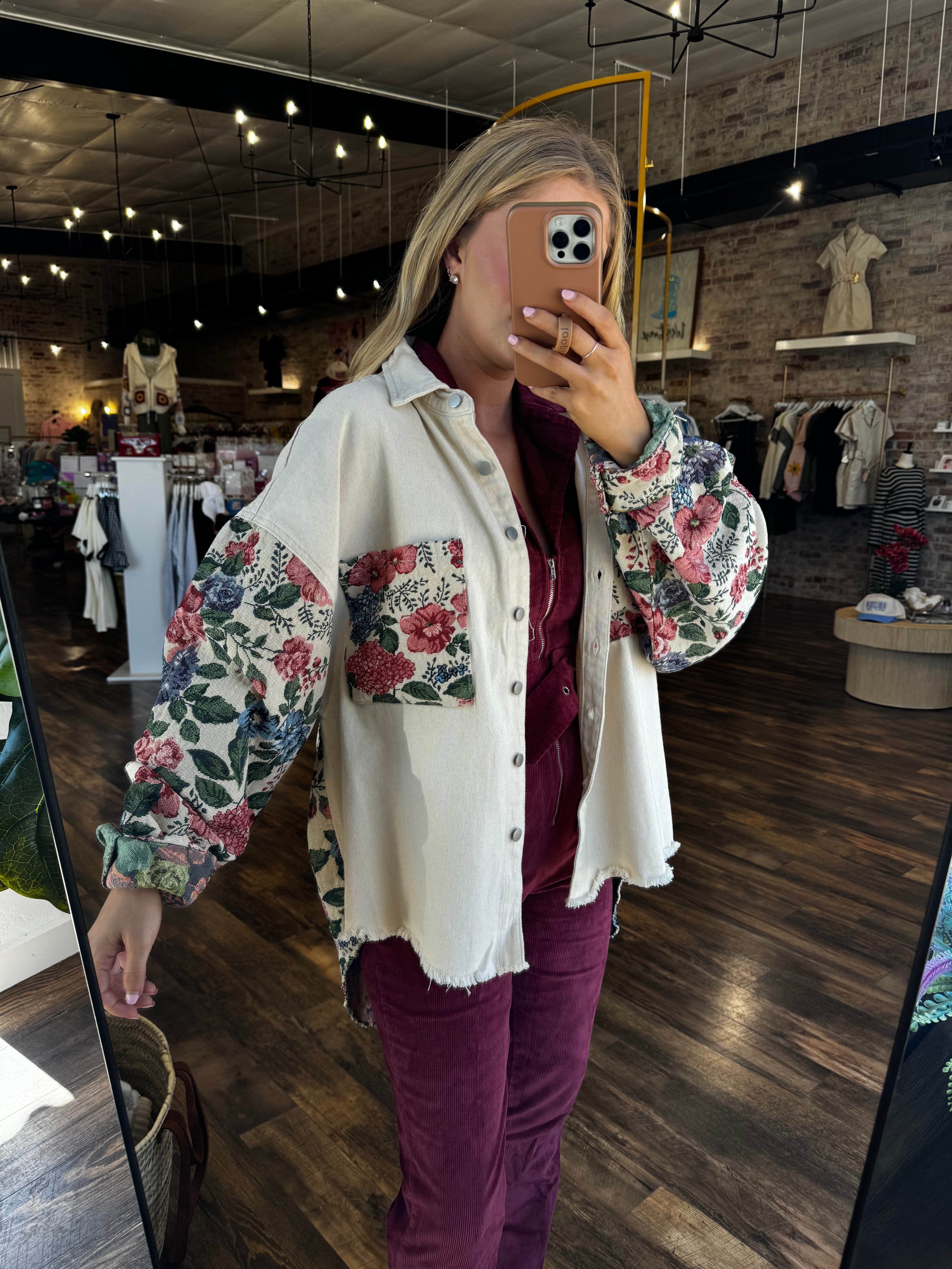 Sadie Patched Floral Shacket