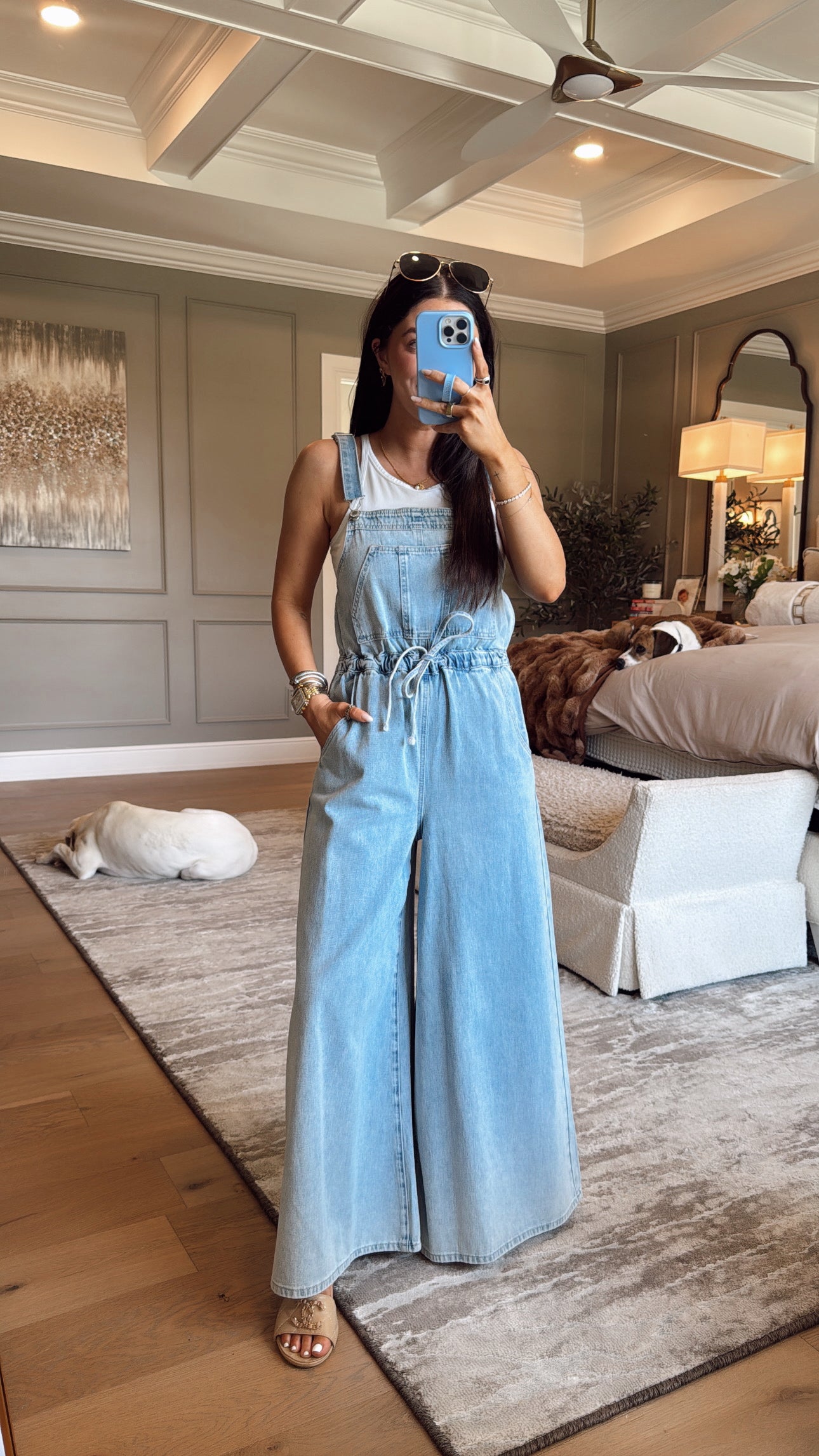 Bev: Wideleg Denim Overalls