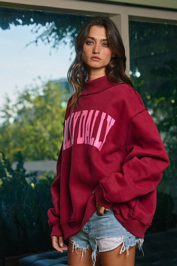 Dilly Dally Mock-neck Sweatshirt