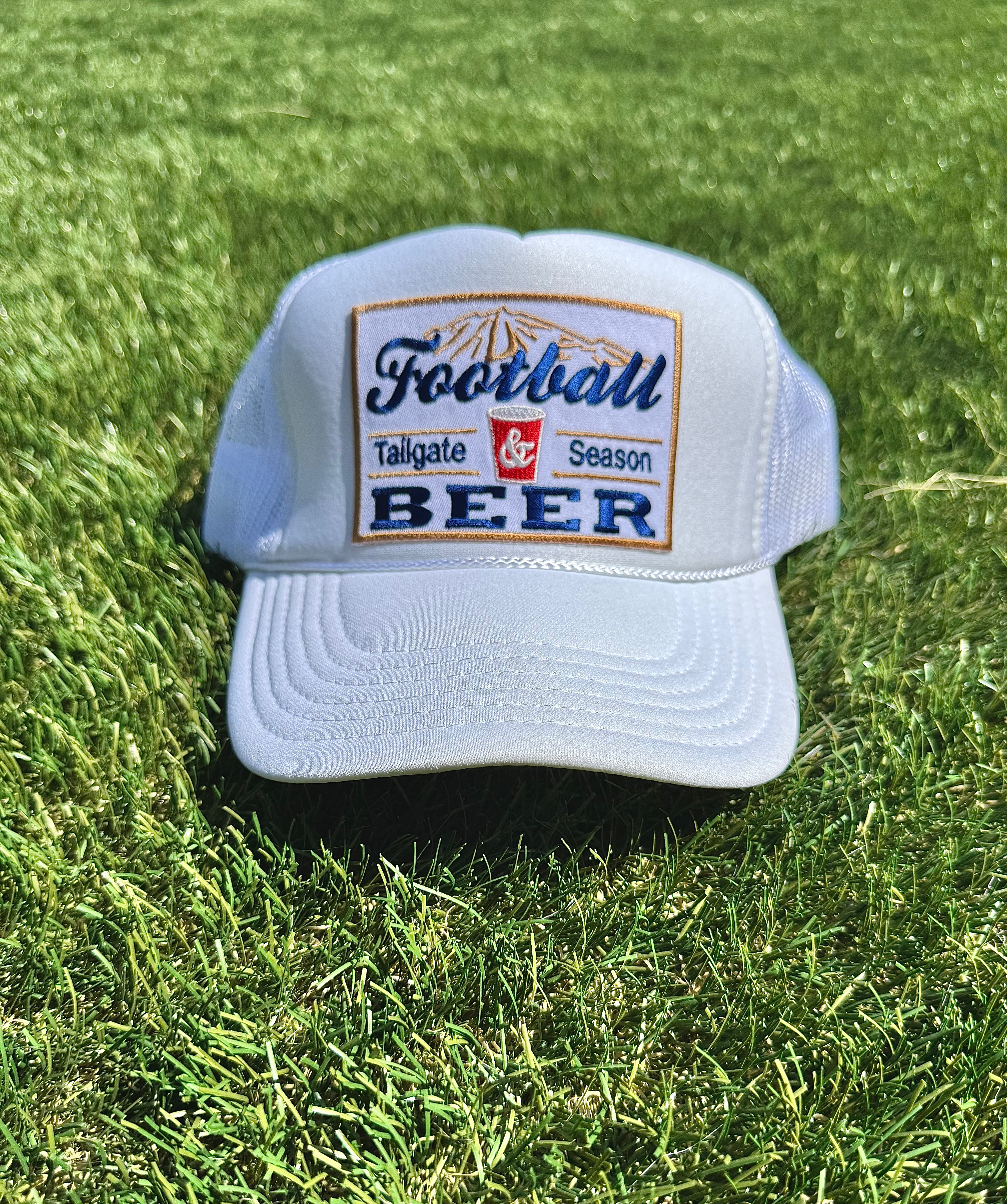 Football & Beer Patch Trucker Hat