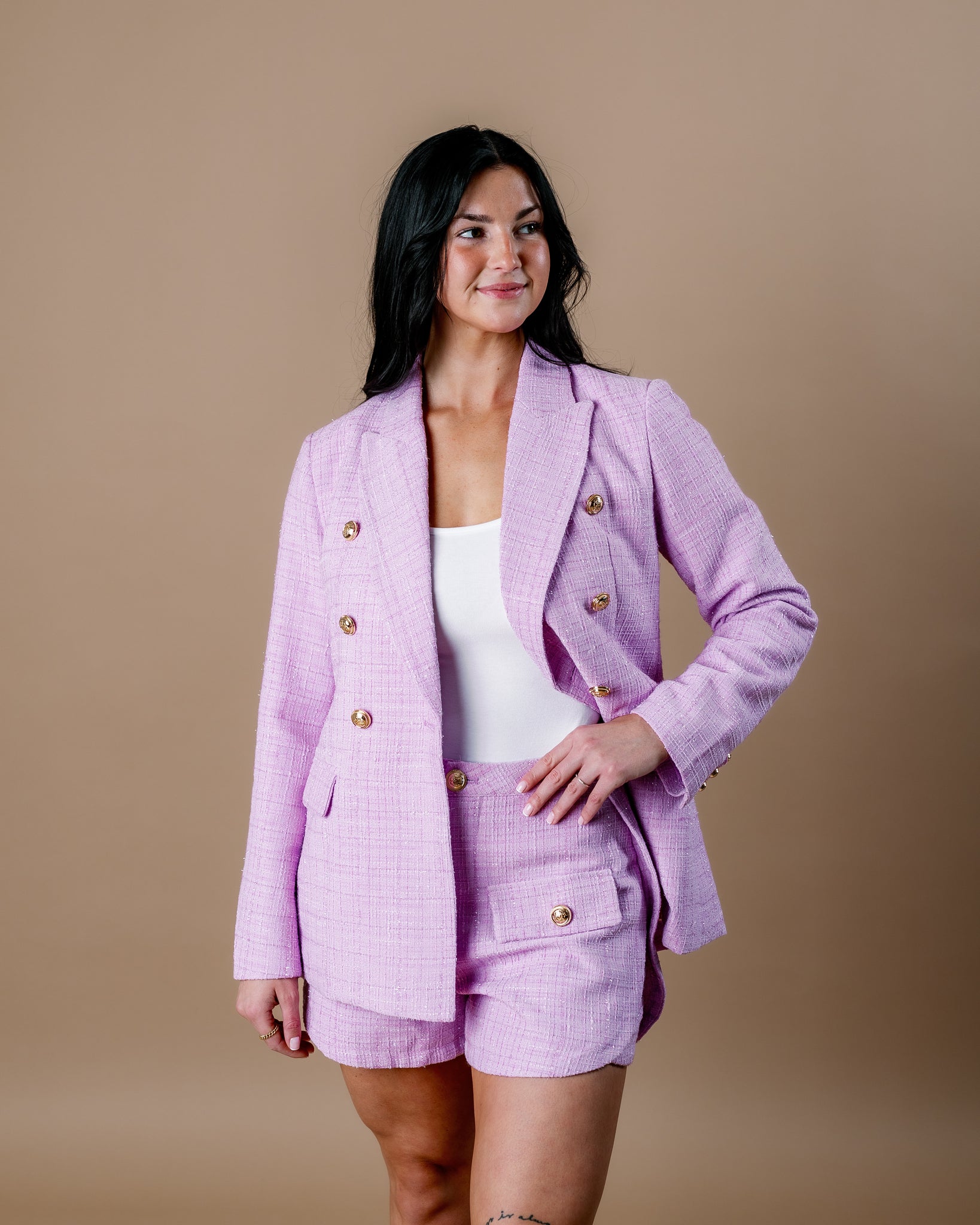 Tatum Purple Tweed Blazer - Buddy Love