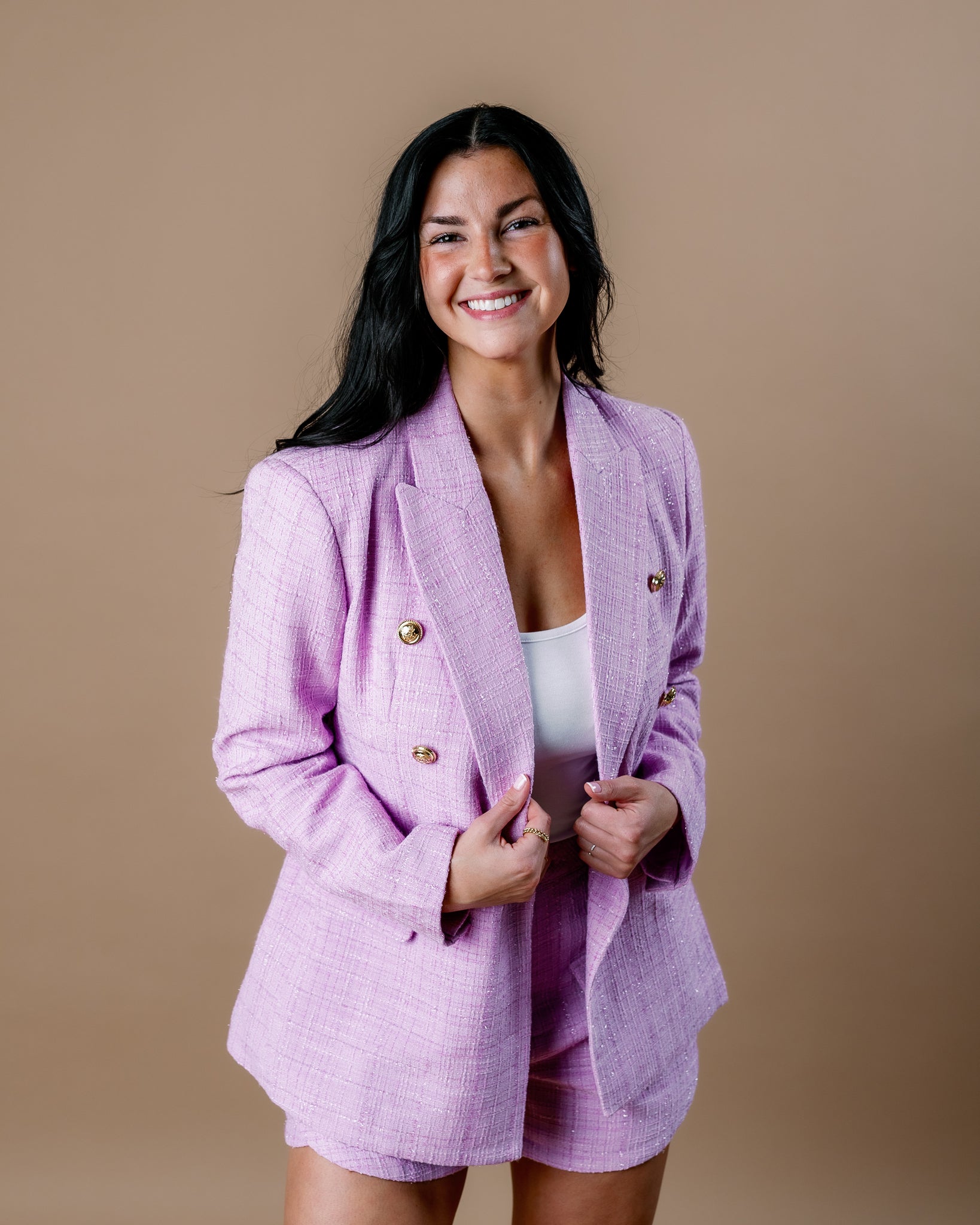 Tatum Purple Tweed Blazer - Buddy Love