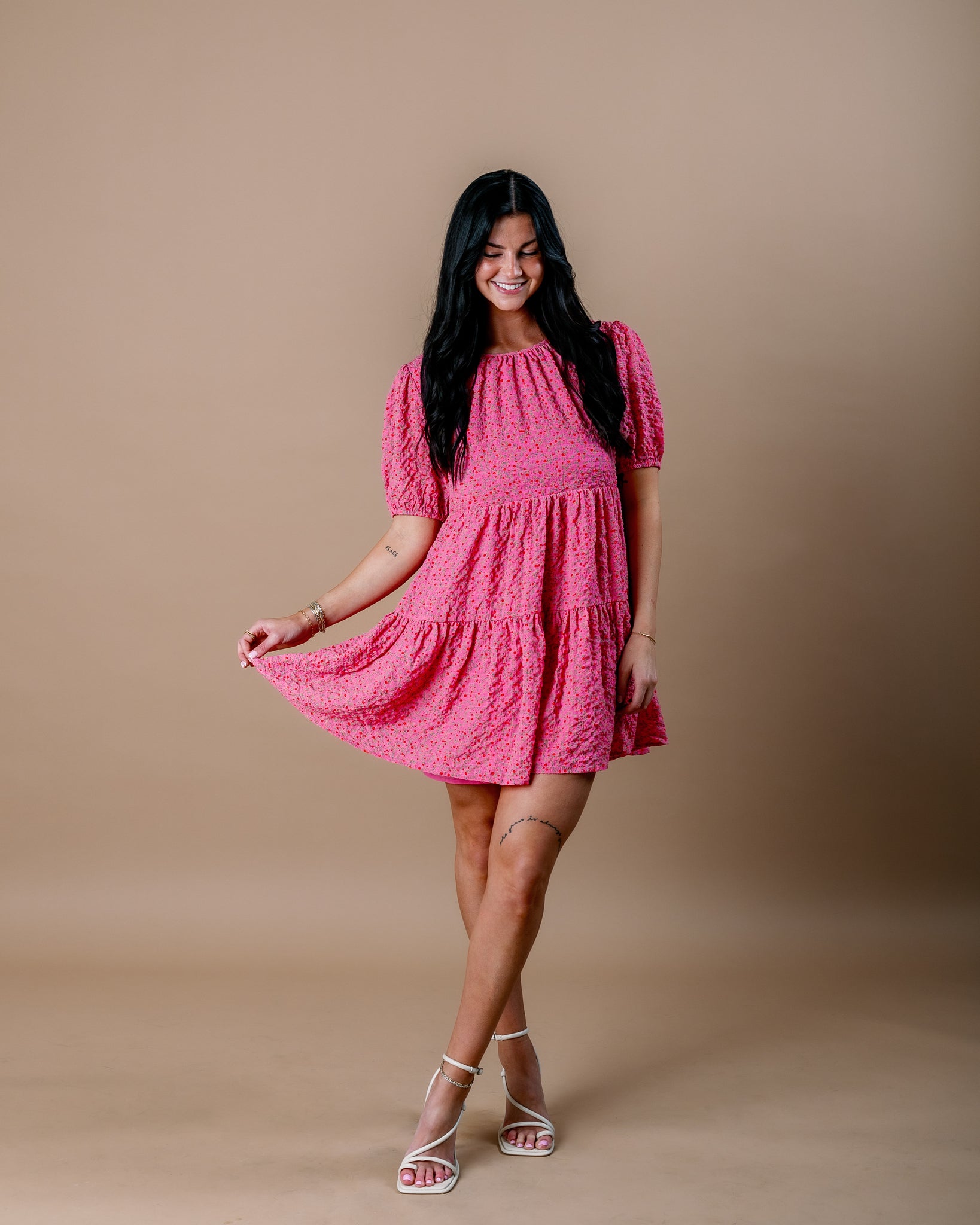 Terri Tiered Pink Mini Dress